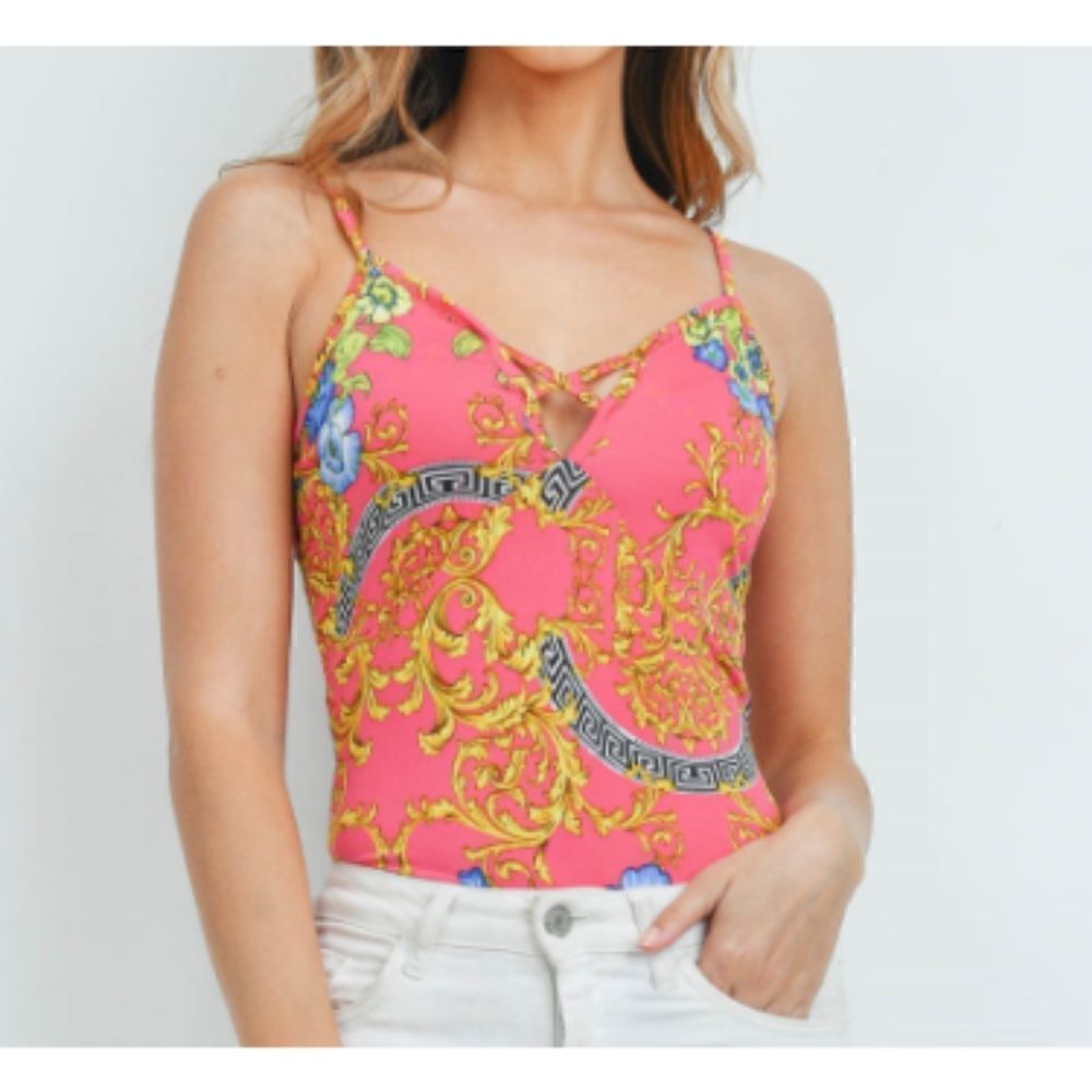 Fuchsia Print Bodysuit  